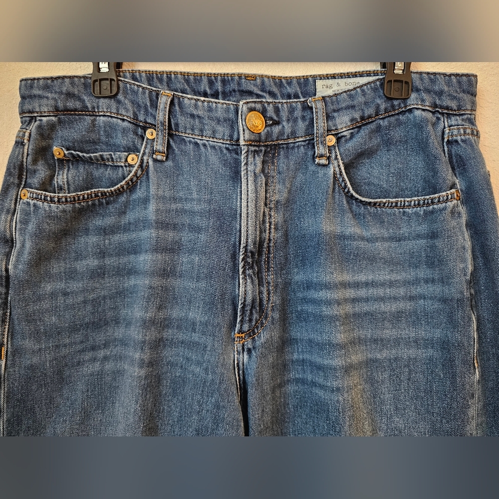 Rag & Bone Logan Mid-Rise Wide Leg Jeans Size 31 Tag, 34 Measurments - Picture 3 of 12
